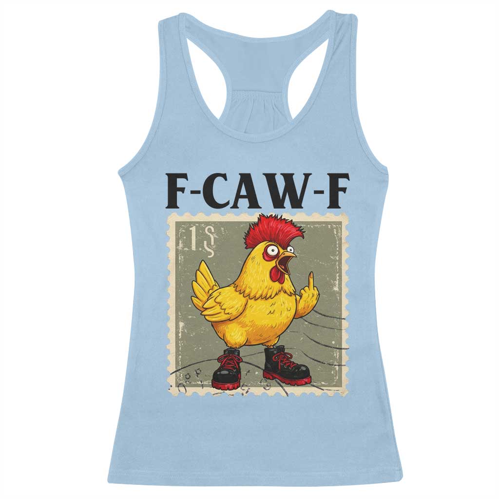 F Caw F Screaming Chicken Racerback Tank Top Metal Heavy Punk Rock Music - Wonder Print Shop