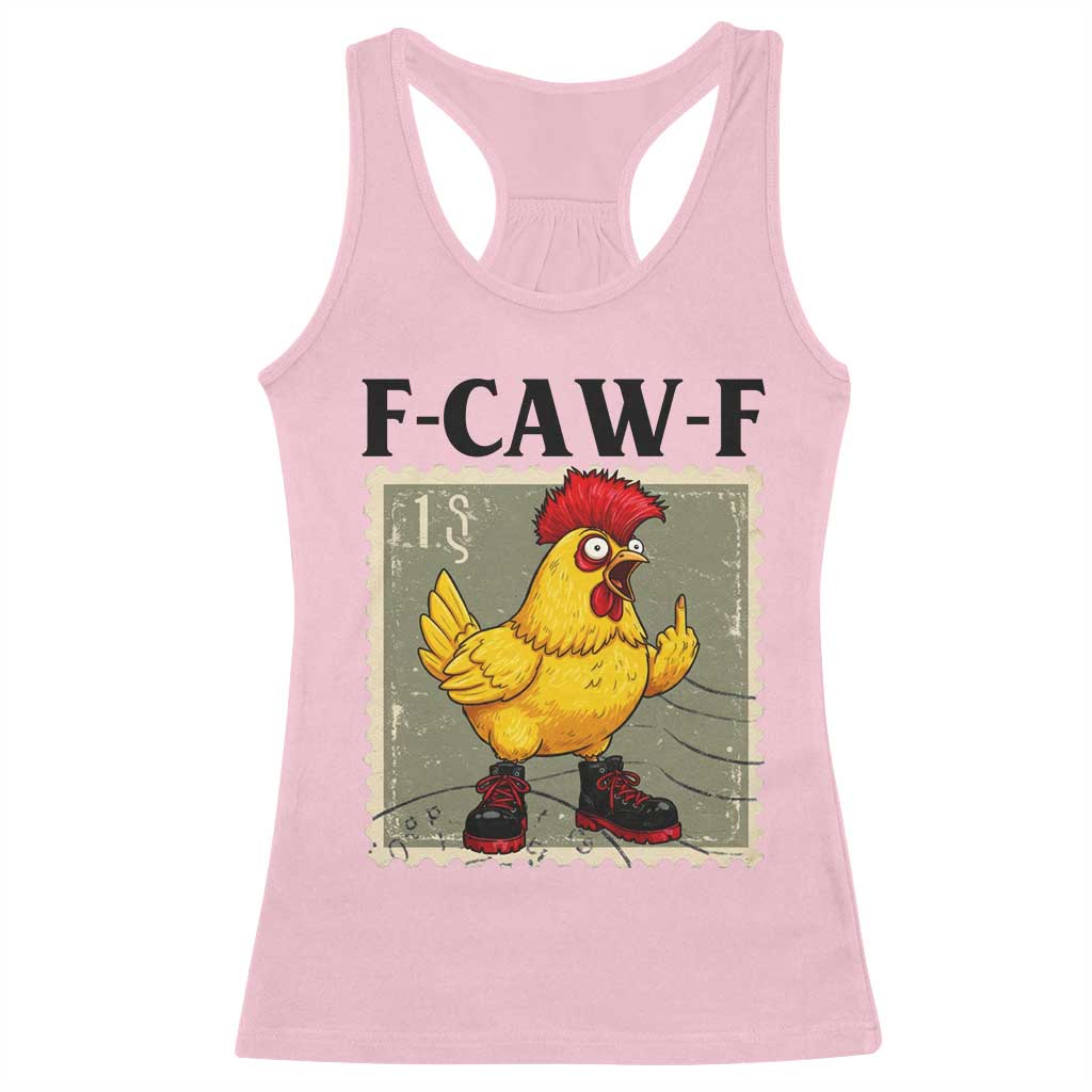F Caw F Screaming Chicken Racerback Tank Top Metal Heavy Punk Rock Music - Wonder Print Shop