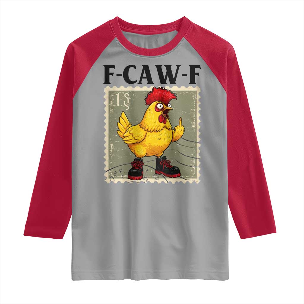 F Caw F Screaming Chicken Raglan Shirt Metal Heavy Punk Rock Music - Wonder Print Shop