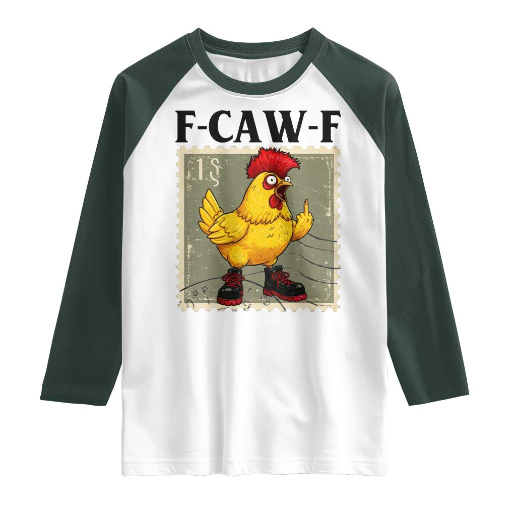 F Caw F Screaming Chicken Raglan Shirt Metal Heavy Punk Rock Music - Wonder Print Shop