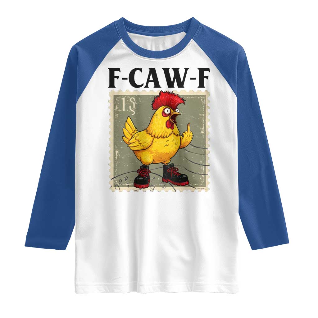 F Caw F Screaming Chicken Raglan Shirt Metal Heavy Punk Rock Music - Wonder Print Shop