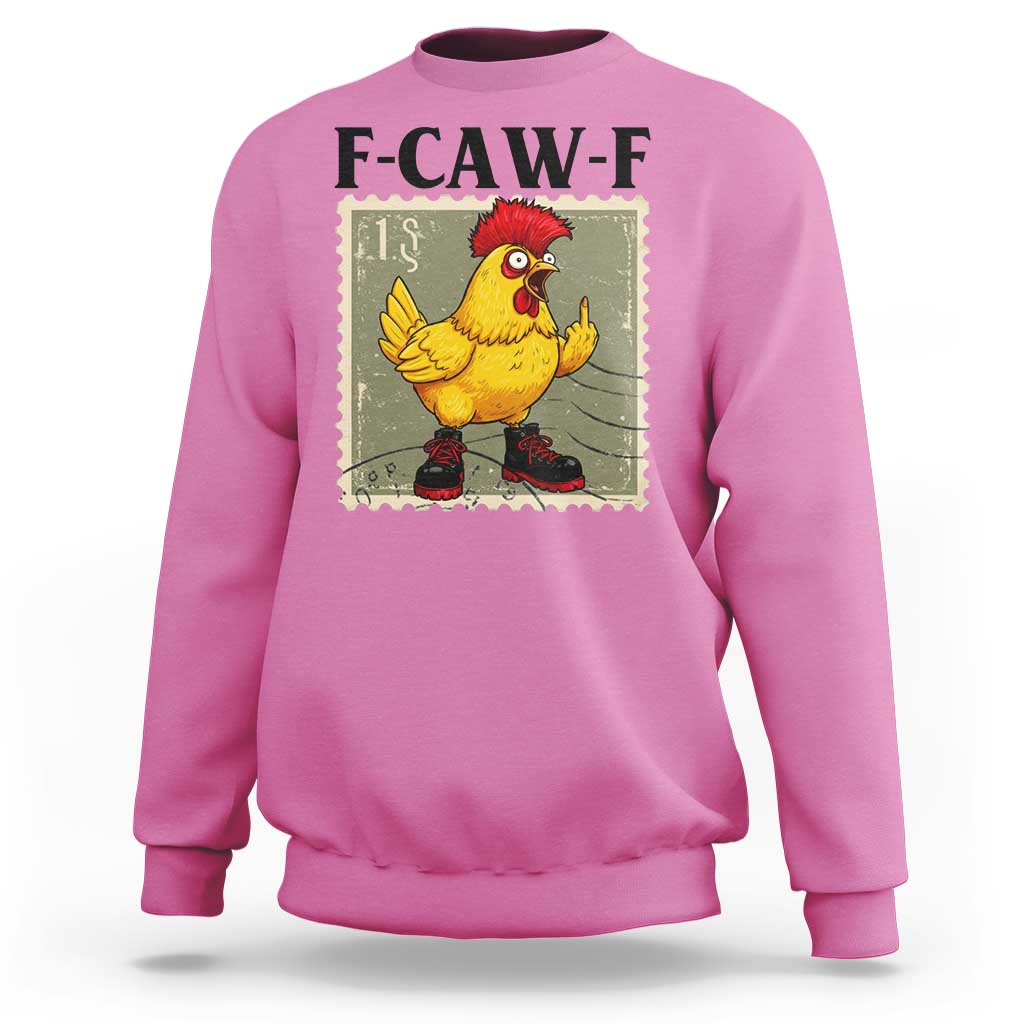 F Caw F Screaming Chicken Sweatshirt Metal Heavy Punk Rock Music - Wonder Print Shop