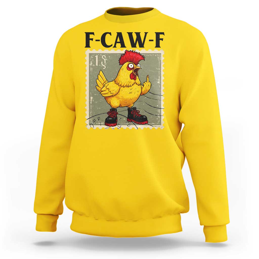 F Caw F Screaming Chicken Sweatshirt Metal Heavy Punk Rock Music - Wonder Print Shop