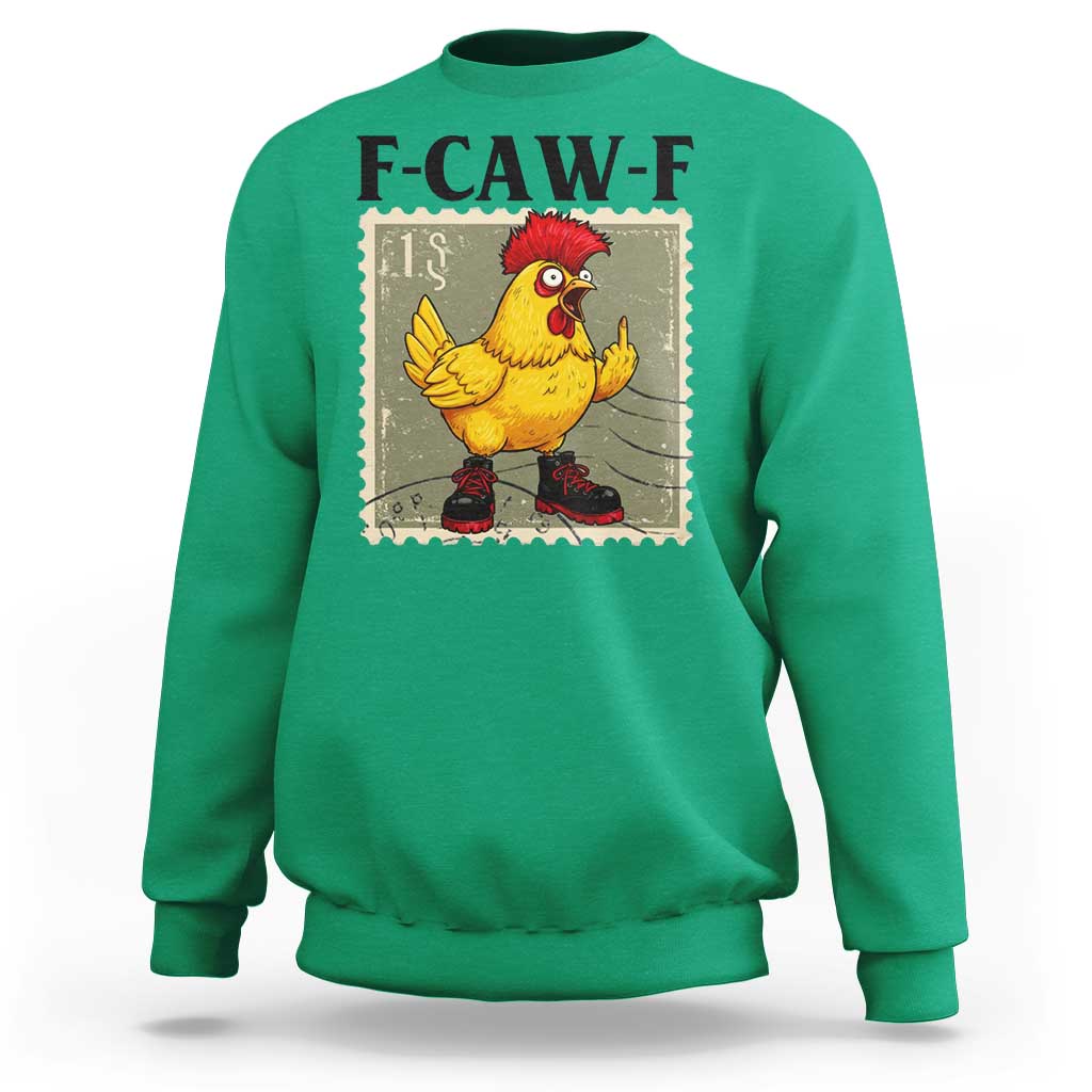 F Caw F Screaming Chicken Sweatshirt Metal Heavy Punk Rock Music - Wonder Print Shop