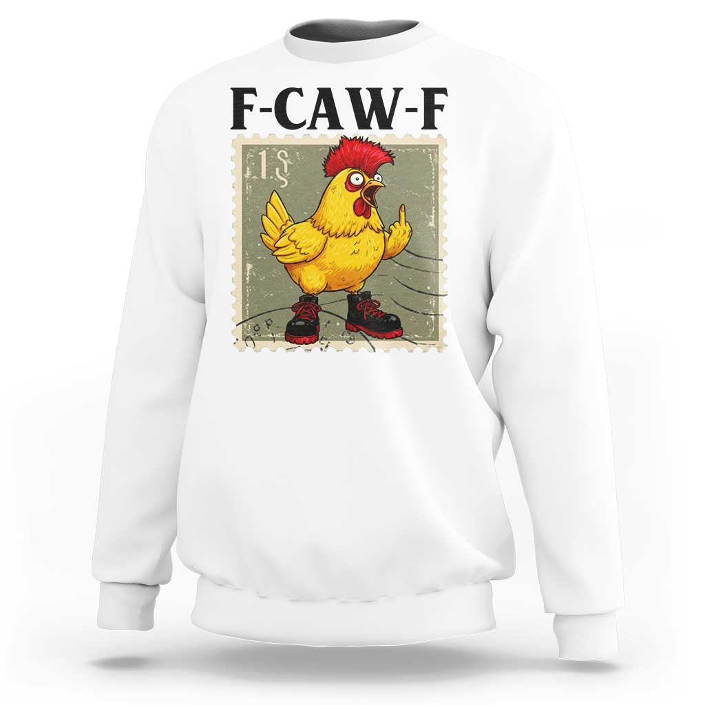 F Caw F Screaming Chicken Sweatshirt Metal Heavy Punk Rock Music - Wonder Print Shop