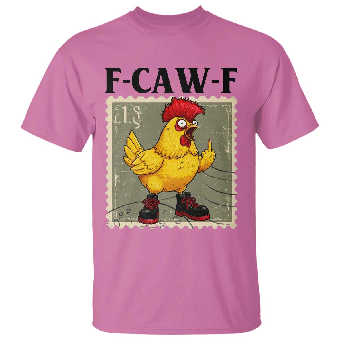 F Caw F Screaming Chicken T Shirt Metal Heavy Punk Rock Music - Wonder Print Shop