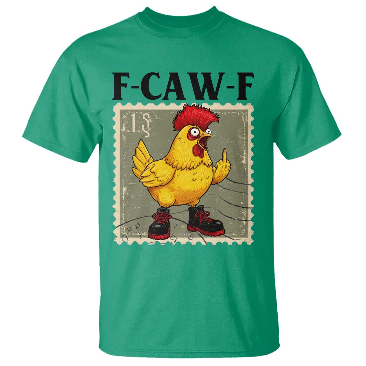 F Caw F Screaming Chicken T Shirt Metal Heavy Punk Rock Music - Wonder Print Shop