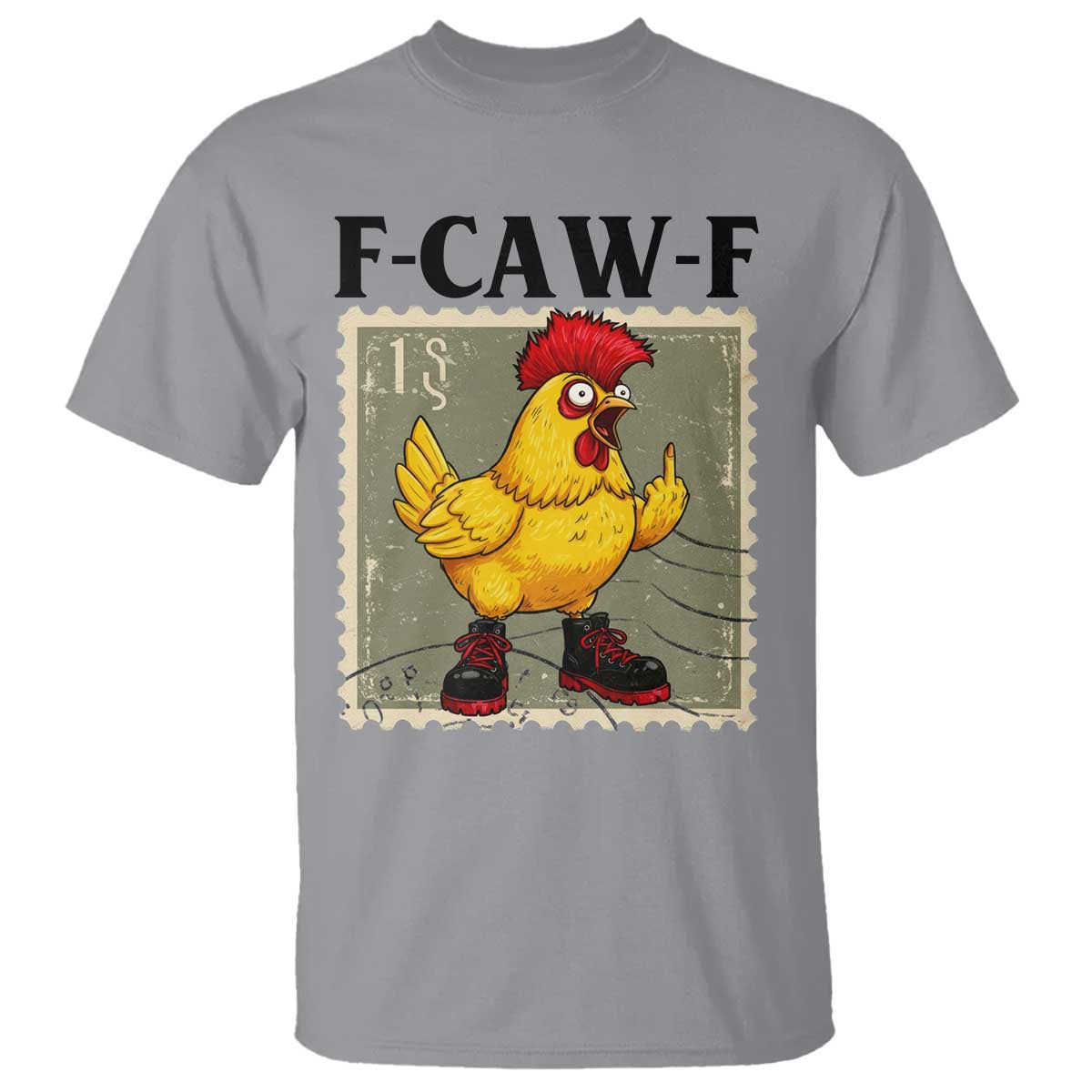 F Caw F Screaming Chicken T Shirt Metal Heavy Punk Rock Music - Wonder Print Shop