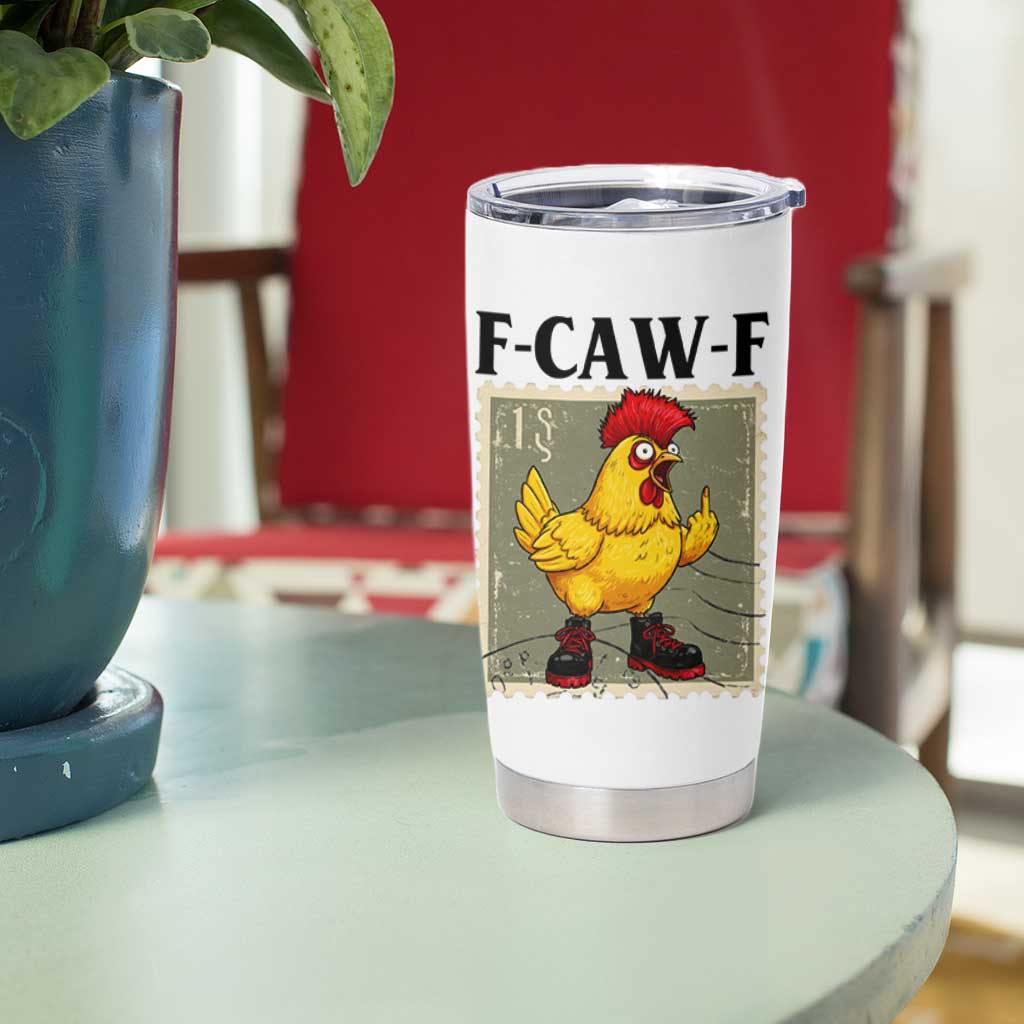 F Caw F Screaming Chicken Tumbler Cup Metal Heavy Punk Rock Music - Wonder Print Shop