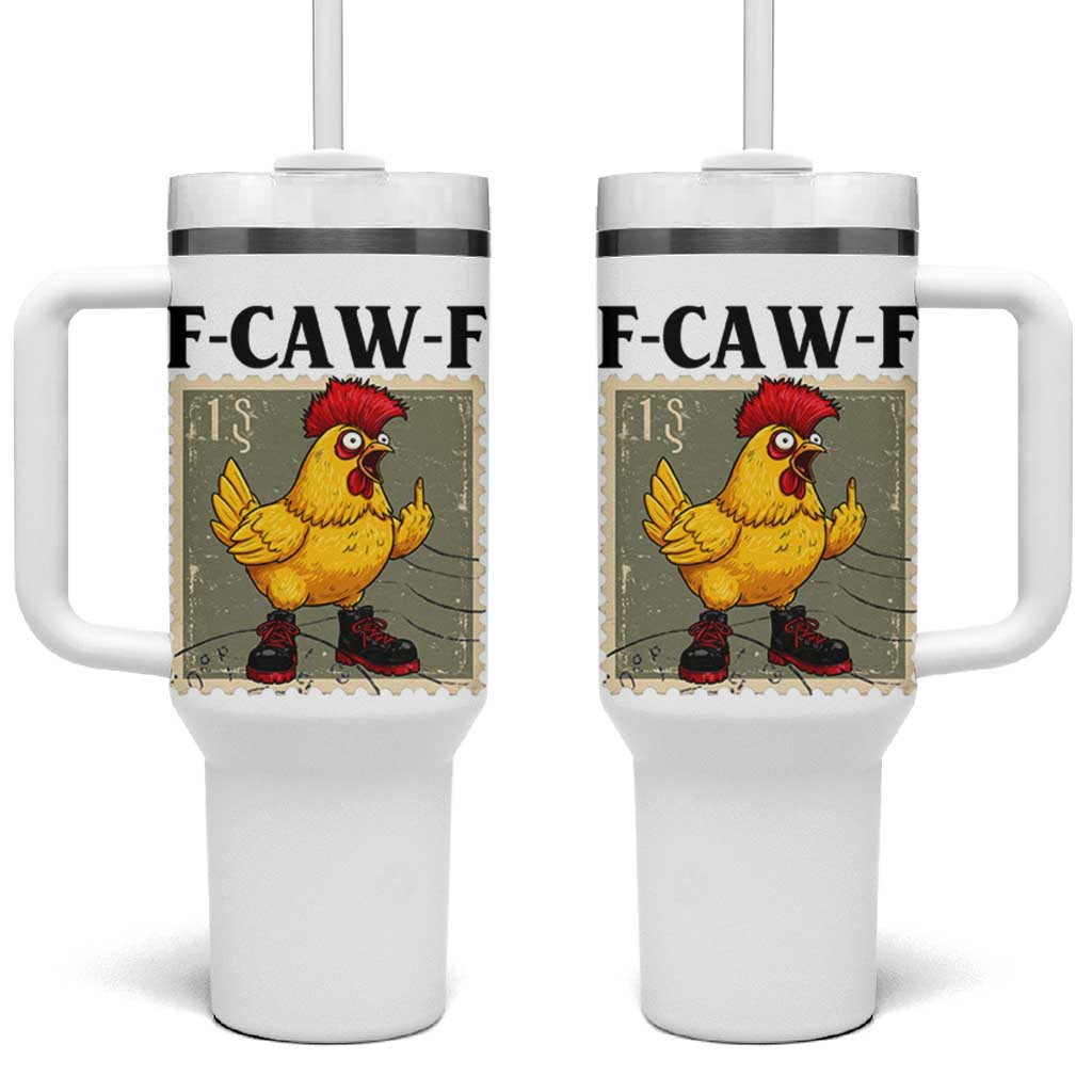 F Caw F Screaming Chicken Tumbler With Handle Metal Heavy Punk Rock Music - Wonder Print Shop