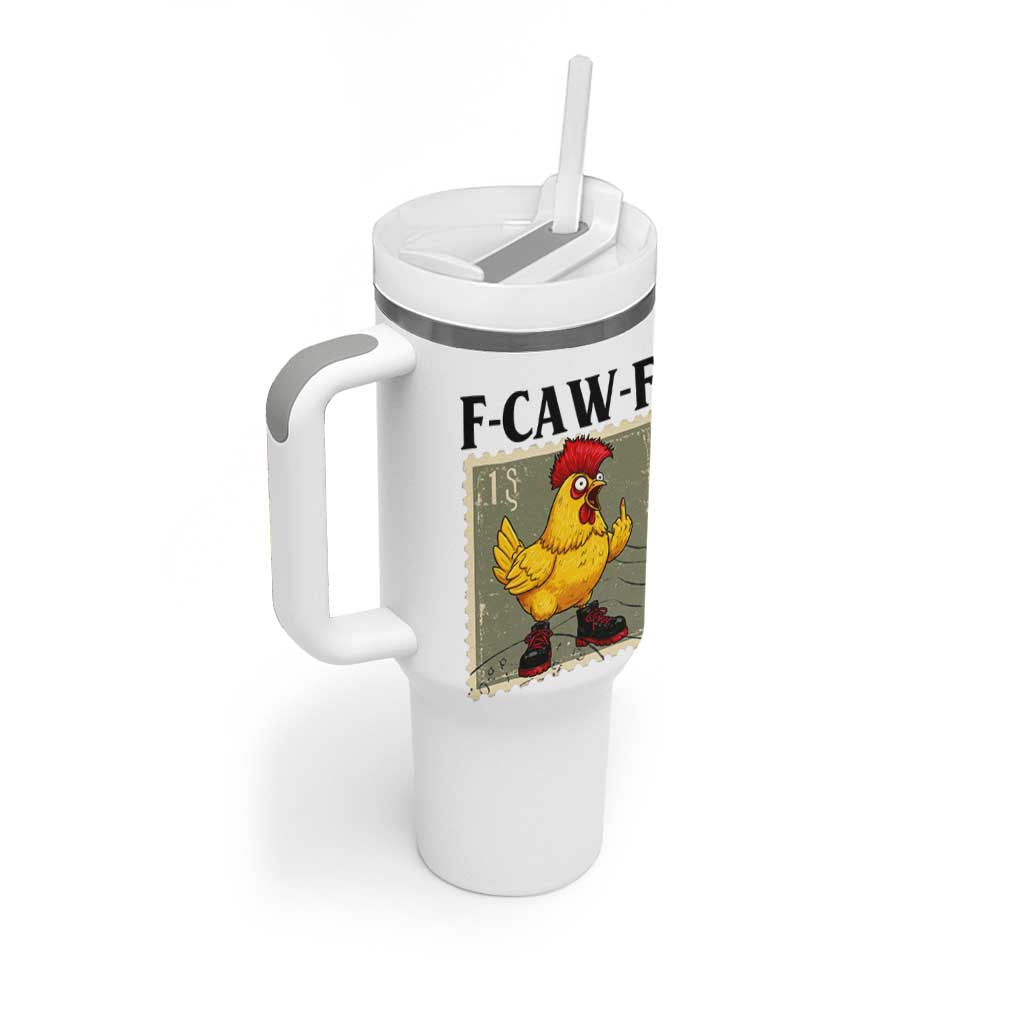F Caw F Screaming Chicken Tumbler With Handle Metal Heavy Punk Rock Music - Wonder Print Shop