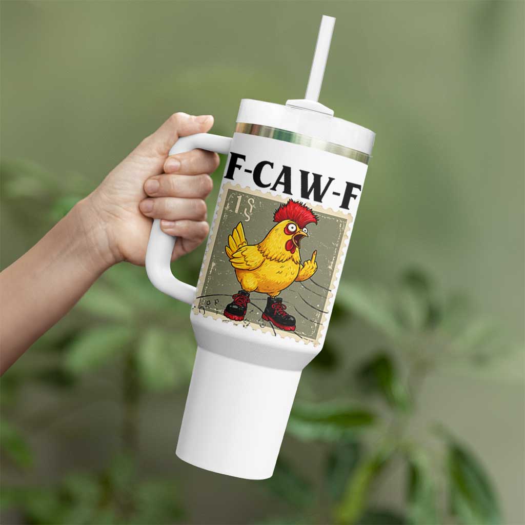 F Caw F Screaming Chicken Tumbler With Handle Metal Heavy Punk Rock Music - Wonder Print Shop