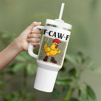 F Caw F Screaming Chicken Tumbler With Handle Metal Heavy Punk Rock Music - Wonder Print Shop