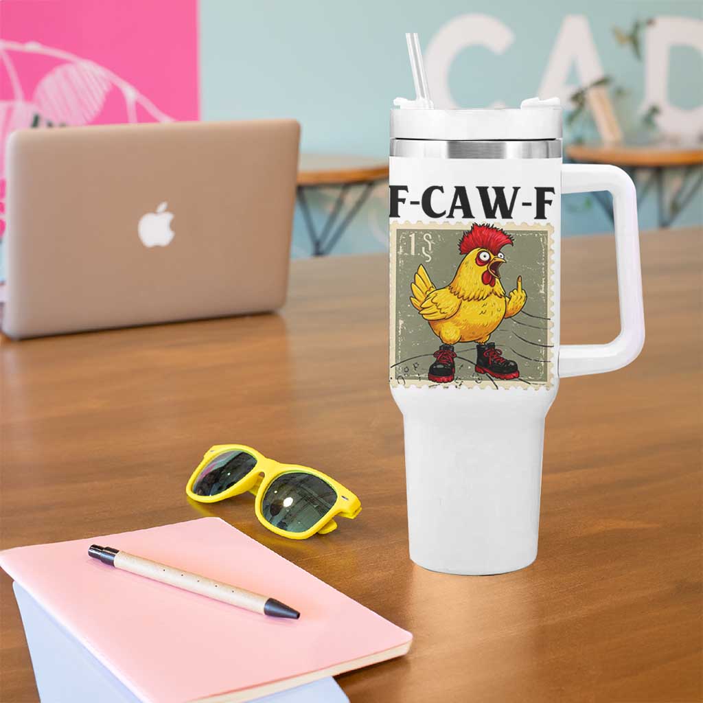 F Caw F Screaming Chicken Tumbler With Handle Metal Heavy Punk Rock Music - Wonder Print Shop