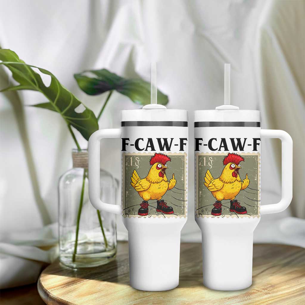 F Caw F Screaming Chicken Tumbler With Handle Metal Heavy Punk Rock Music - Wonder Print Shop