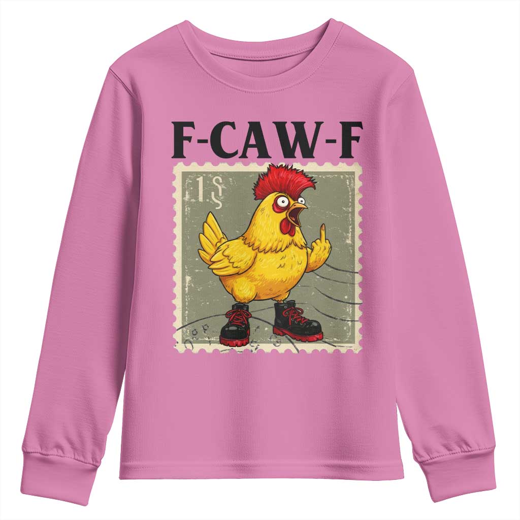 F Caw F Screaming Chicken Youth Sweatshirt Metal Heavy Punk Rock Music - Wonder Print Shop