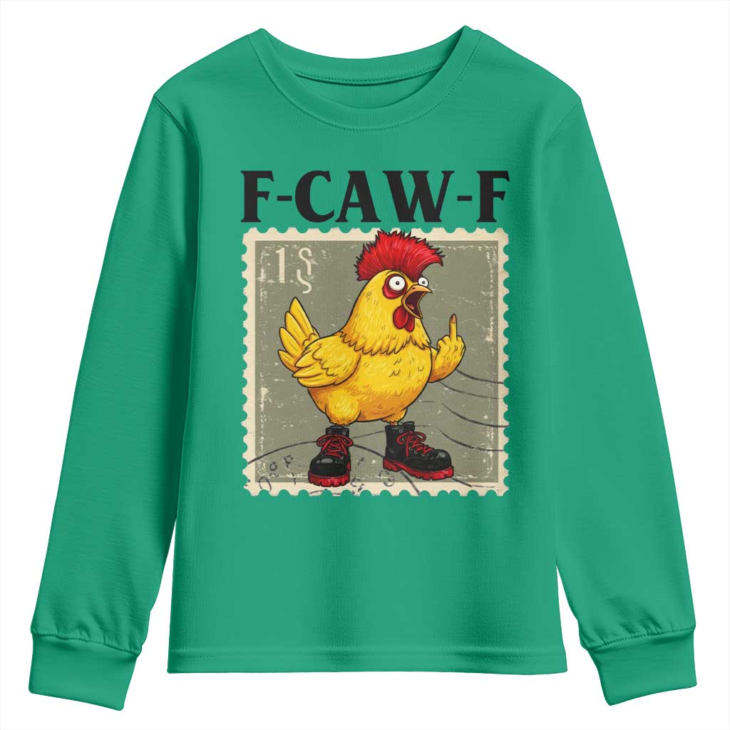 F Caw F Screaming Chicken Youth Sweatshirt Metal Heavy Punk Rock Music - Wonder Print Shop