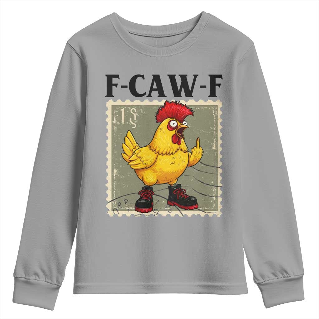 F Caw F Screaming Chicken Youth Sweatshirt Metal Heavy Punk Rock Music - Wonder Print Shop