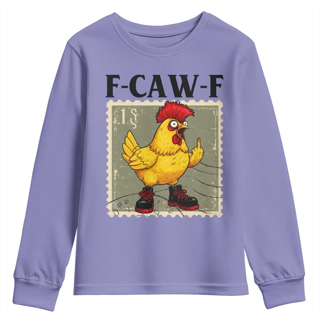 F Caw F Screaming Chicken Youth Sweatshirt Metal Heavy Punk Rock Music - Wonder Print Shop