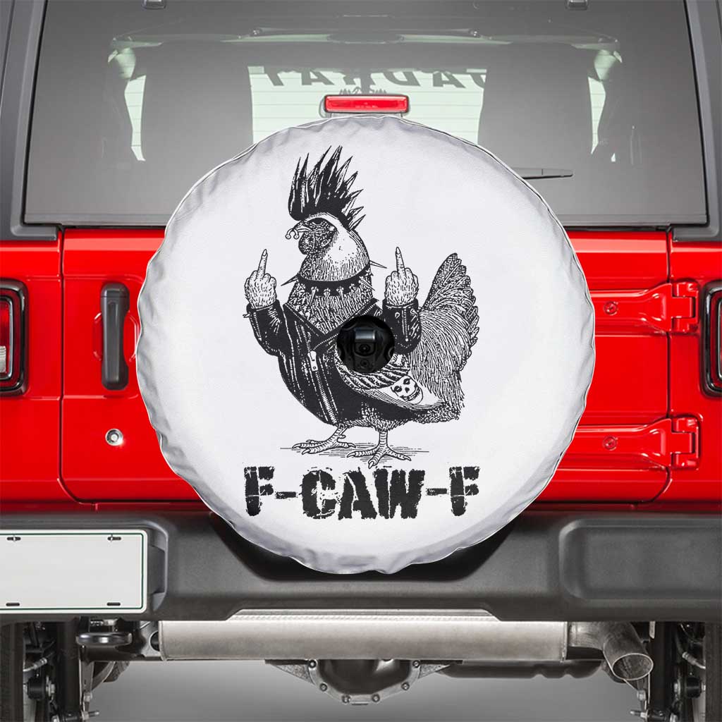 F Caw F Screaming Chicken Spare Tire Cover Metal Heavy Punk Rock Music Lovers - Wonder Print Shop