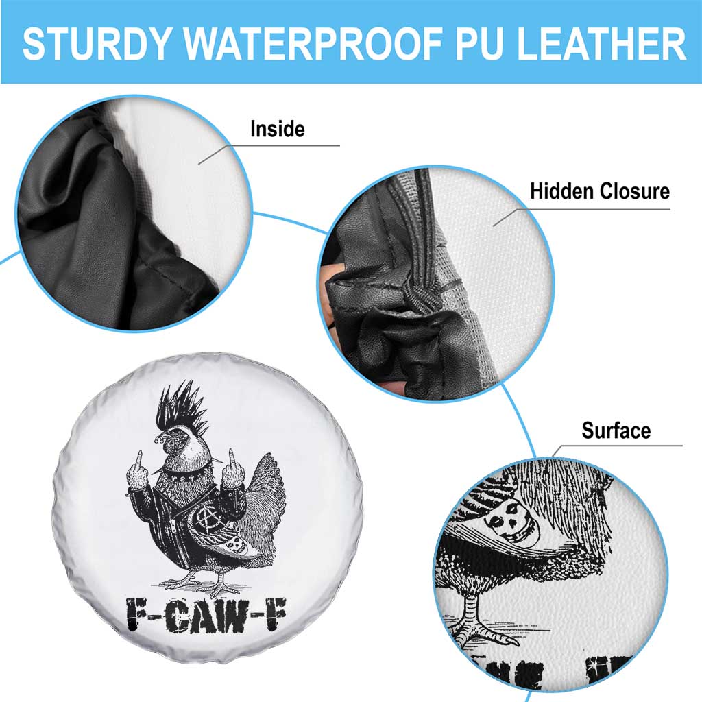 F Caw F Screaming Chicken Spare Tire Cover Metal Heavy Punk Rock Music Lovers - Wonder Print Shop