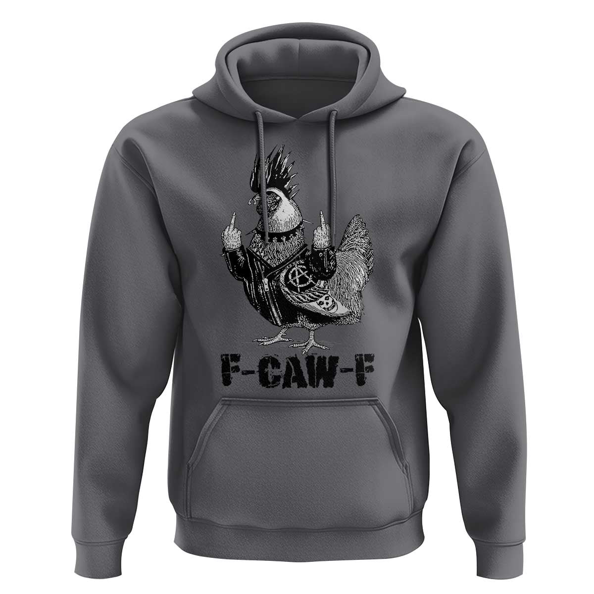 F Caw F Screaming Chicken Hoodie Metal Heavy Punk Rock Music Lovers - Wonder Print Shop
