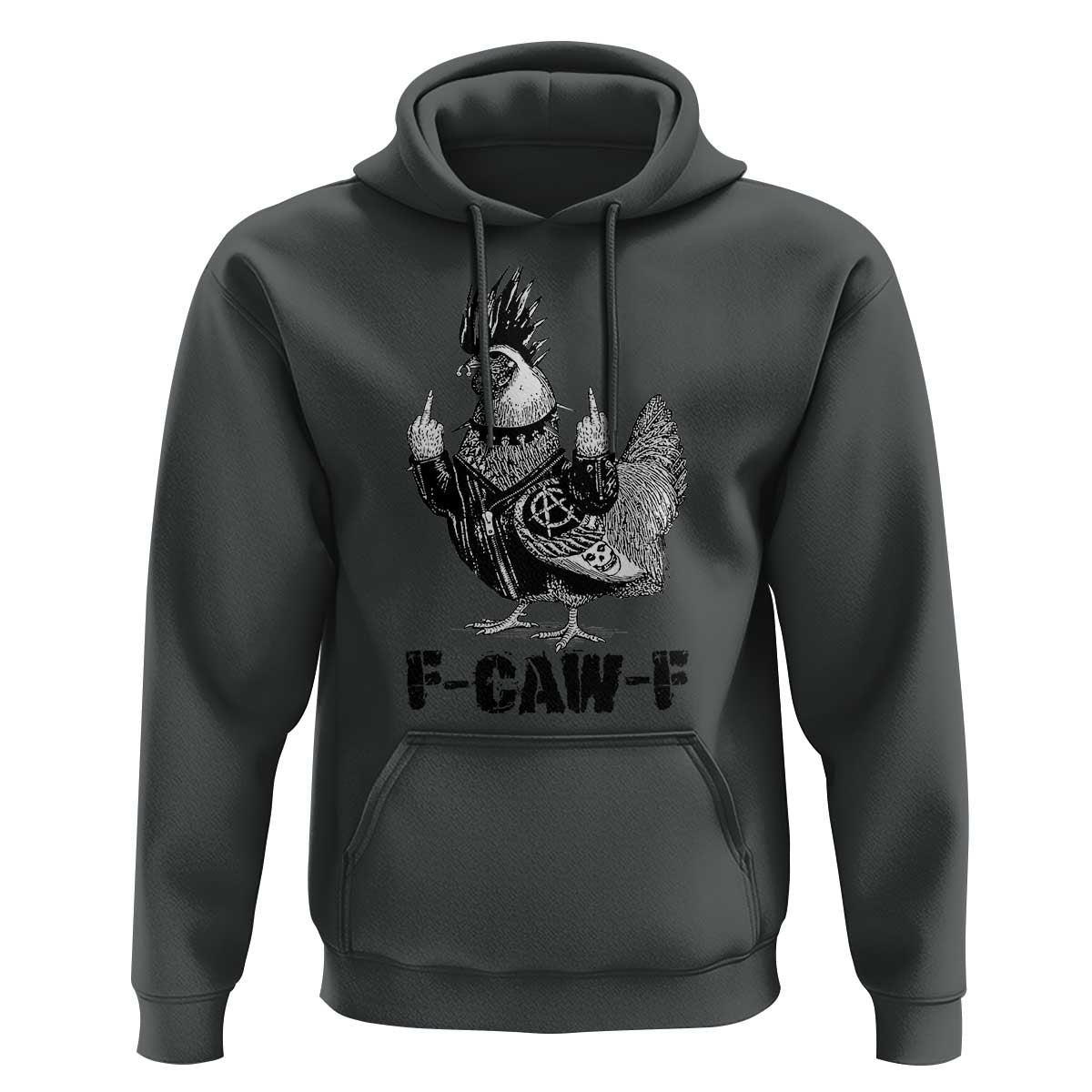 F Caw F Screaming Chicken Hoodie Metal Heavy Punk Rock Music Lovers - Wonder Print Shop