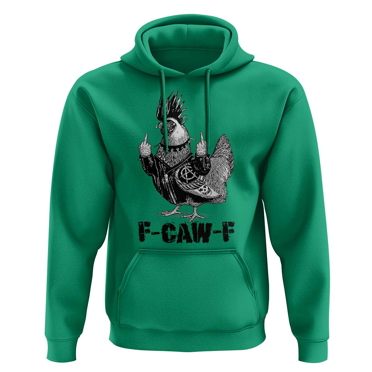 F Caw F Screaming Chicken Hoodie Metal Heavy Punk Rock Music Lovers - Wonder Print Shop
