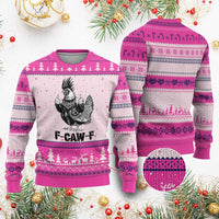 F Caw F Screaming Chicken Ugly Christmas Sweater Metal Heavy Punk Rock Music Lovers - Wonder Print Shop