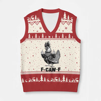 F Caw F Screaming Chicken V-Neck Knit Sweater Vest Metal Heavy Punk Rock Music Lovers - Wonder Print Shop