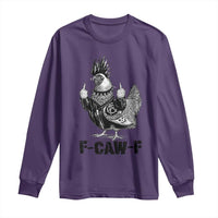 F Caw F Screaming Chicken Long Sleeve Shirt Metal Heavy Punk Rock Music Lovers - Wonder Print Shop