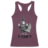 F Caw F Screaming Chicken Racerback Tank Top Metal Heavy Punk Rock Music Lovers - Wonder Print Shop