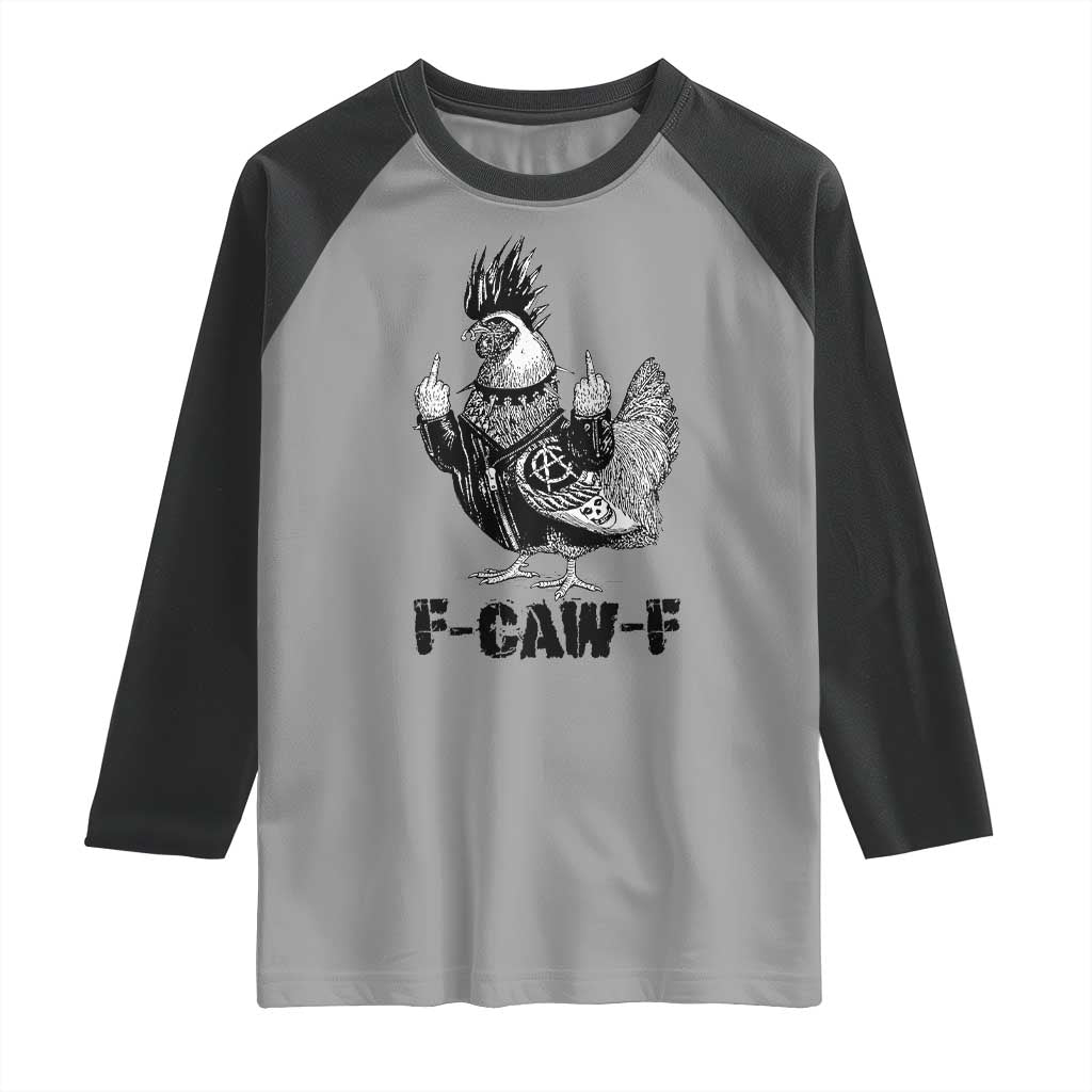 F Caw F Screaming Chicken Raglan Shirt Metal Heavy Punk Rock Music Lovers - Wonder Print Shop