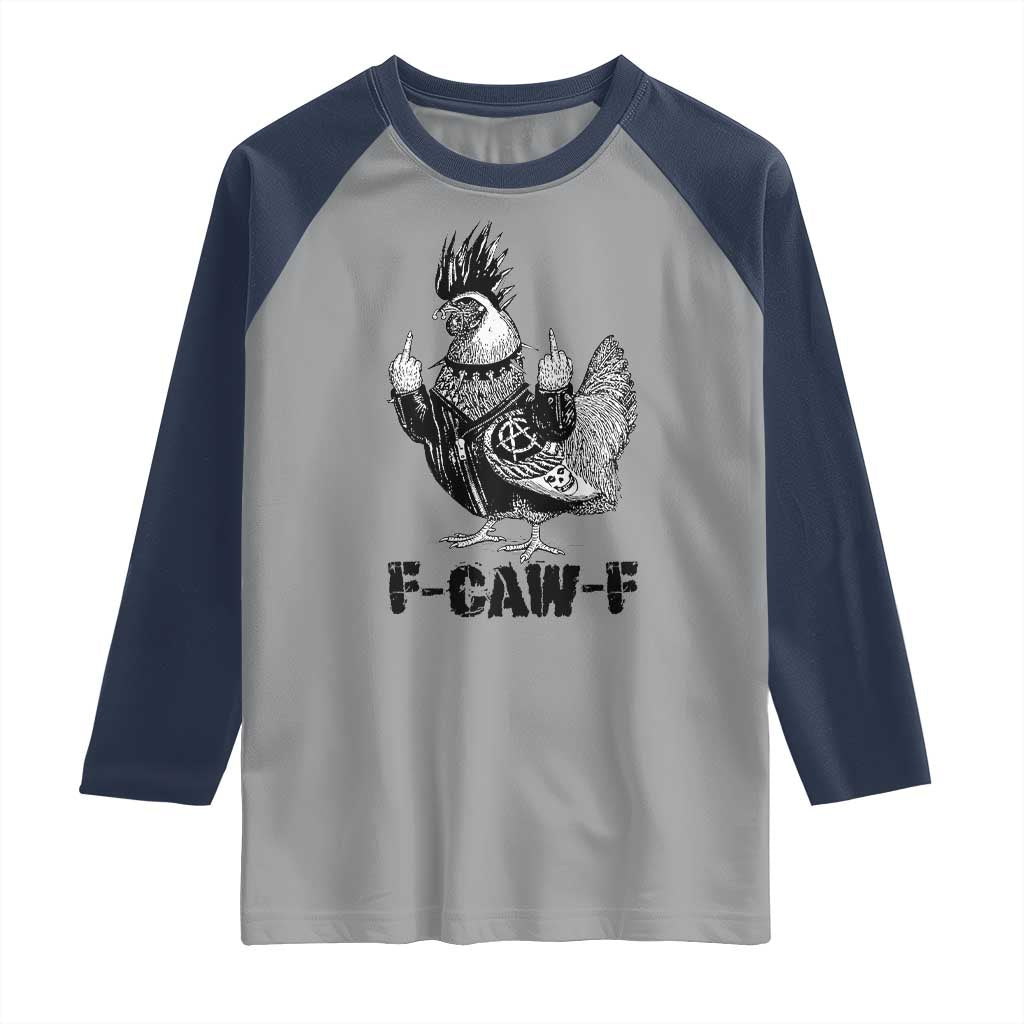 F Caw F Screaming Chicken Raglan Shirt Metal Heavy Punk Rock Music Lovers - Wonder Print Shop