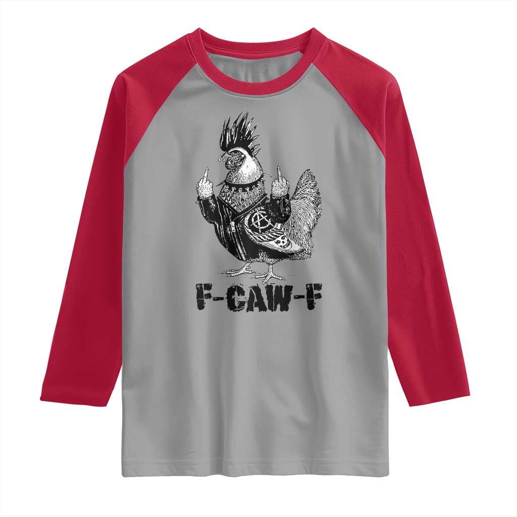 F Caw F Screaming Chicken Raglan Shirt Metal Heavy Punk Rock Music Lovers - Wonder Print Shop