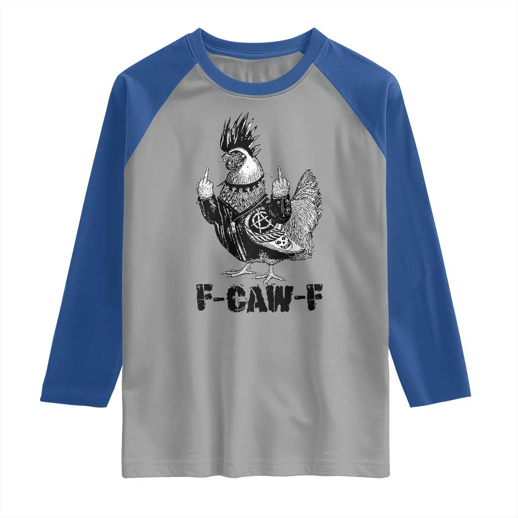 F Caw F Screaming Chicken Raglan Shirt Metal Heavy Punk Rock Music Lovers - Wonder Print Shop