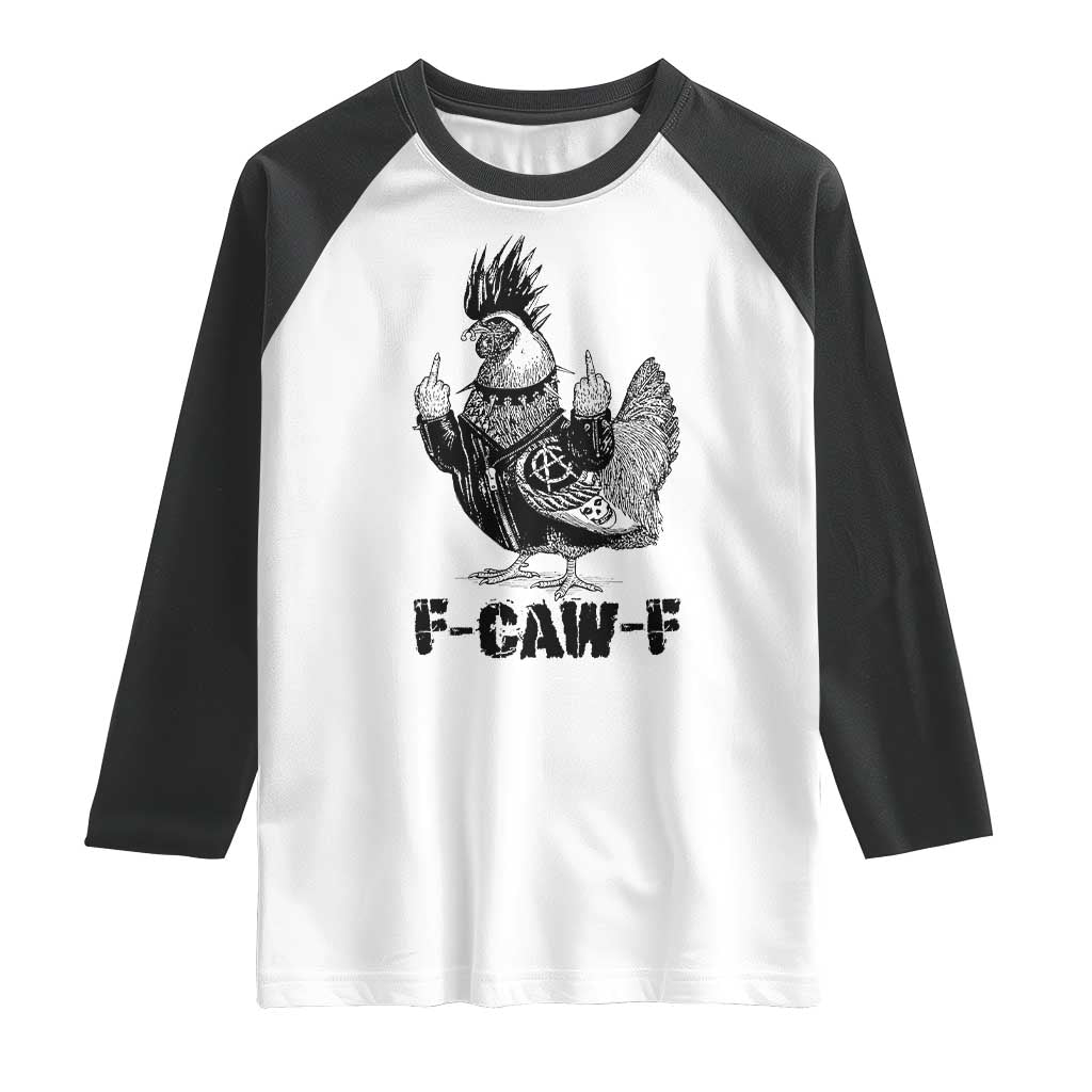 F Caw F Screaming Chicken Raglan Shirt Metal Heavy Punk Rock Music Lovers - Wonder Print Shop
