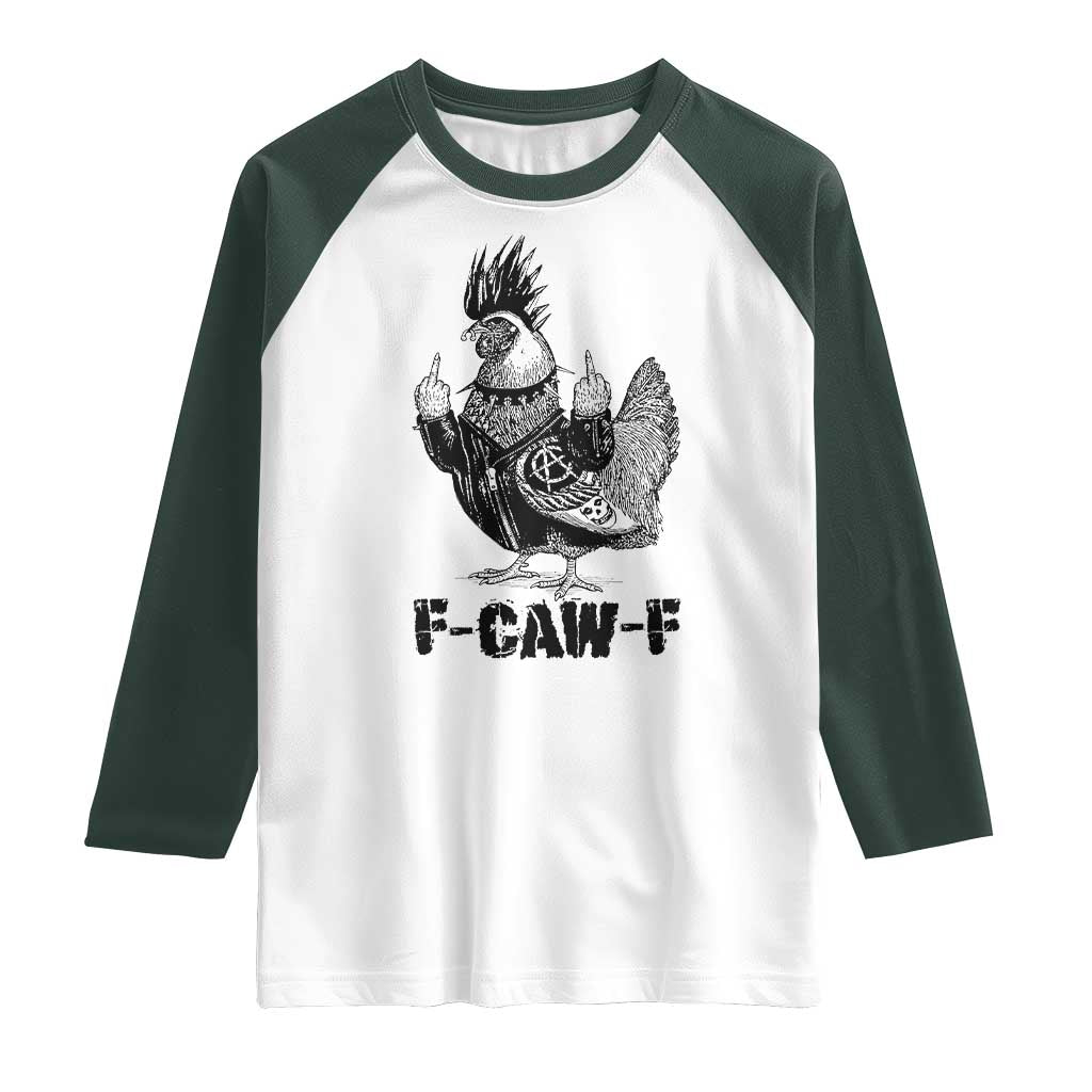F Caw F Screaming Chicken Raglan Shirt Metal Heavy Punk Rock Music Lovers - Wonder Print Shop