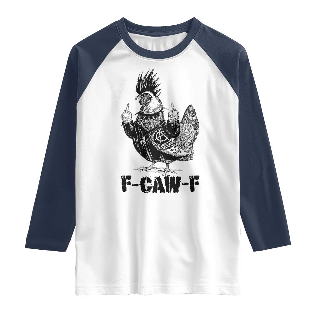 F Caw F Screaming Chicken Raglan Shirt Metal Heavy Punk Rock Music Lovers - Wonder Print Shop
