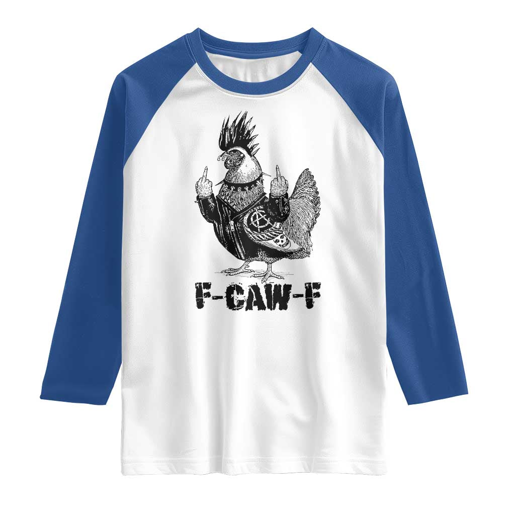 F Caw F Screaming Chicken Raglan Shirt Metal Heavy Punk Rock Music Lovers - Wonder Print Shop