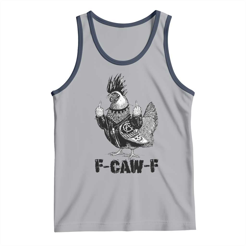 F Caw F Screaming Chicken Tank Top Metal Heavy Punk Rock Music Lovers - Wonder Print Shop