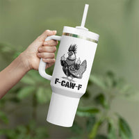 F Caw F Screaming Chicken Tumbler With Handle Metal Heavy Punk Rock Music Lovers - Wonder Print Shop