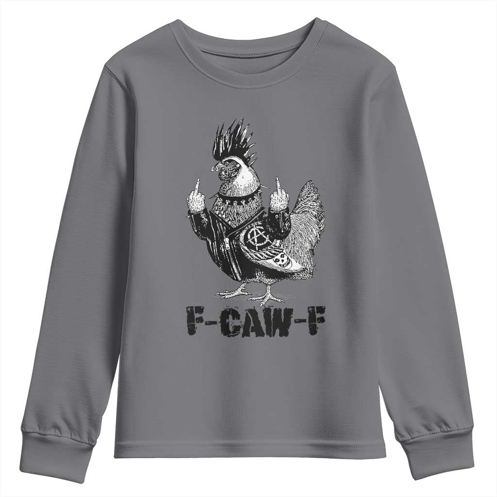 F Caw F Screaming Chicken Youth Sweatshirt Metal Heavy Punk Rock Music Lovers - Wonder Print Shop