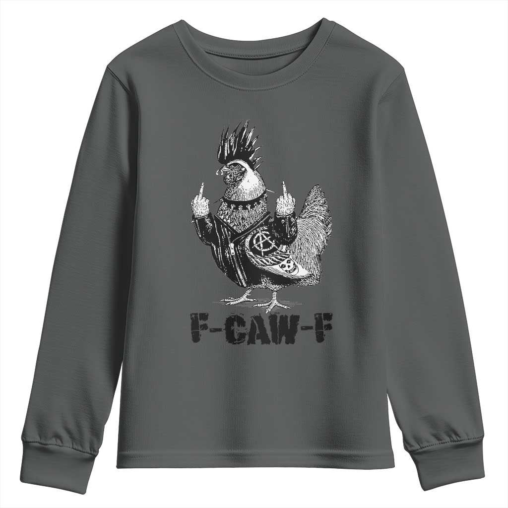 F Caw F Screaming Chicken Youth Sweatshirt Metal Heavy Punk Rock Music Lovers - Wonder Print Shop