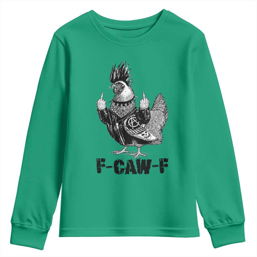 F Caw F Screaming Chicken Youth Sweatshirt Metal Heavy Punk Rock Music Lovers - Wonder Print Shop