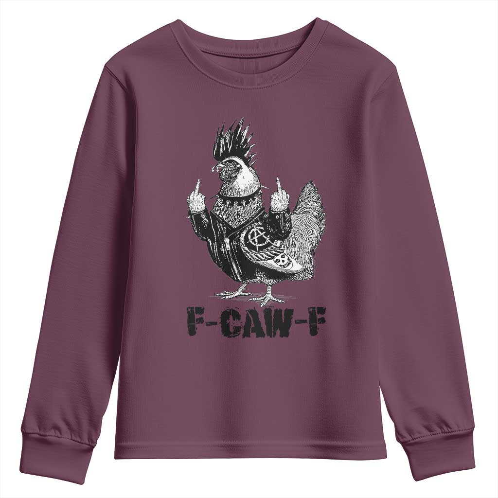 F Caw F Screaming Chicken Youth Sweatshirt Metal Heavy Punk Rock Music Lovers - Wonder Print Shop