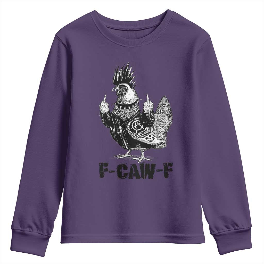 F Caw F Screaming Chicken Youth Sweatshirt Metal Heavy Punk Rock Music Lovers - Wonder Print Shop
