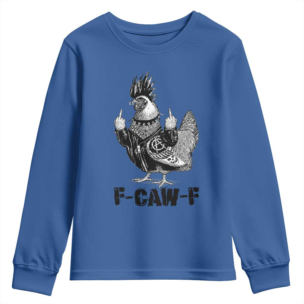 F Caw F Screaming Chicken Youth Sweatshirt Metal Heavy Punk Rock Music Lovers - Wonder Print Shop