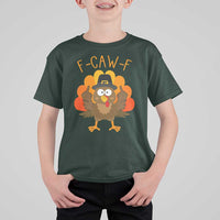 F-Caw-F Funny Turkey T Shirt For Kid Happy Thanksgiving Day Family Dinner - Wonder Print Shop