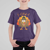 F-Caw-F Funny Turkey T Shirt For Kid Happy Thanksgiving Day Family Dinner - Wonder Print Shop
